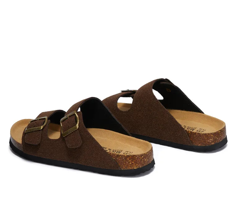 Sommer Kunstwildleder Leder Kork Hausschuhe Flip-Flops Frauen Männer Unisex Retro Tragen Müller Hausschuhe Mode Freizeit Strand Sandalen