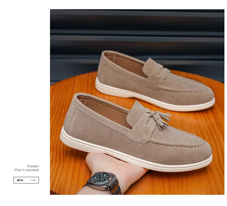 Fashion Men's Casual Shoes British Classic Tassel Loafers Moccasins Lazy Outdoor Flat Shoes‌。 - Sun Studio