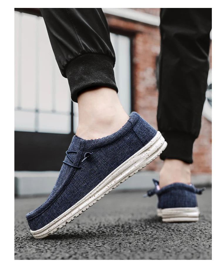 Men Casual Canvas Shoes Mens Loafers Breathable Slip on Flats Male Vulcanized Shoes Driving Shoes Plus Size 47 Walking Sneakers - Sun Studio
