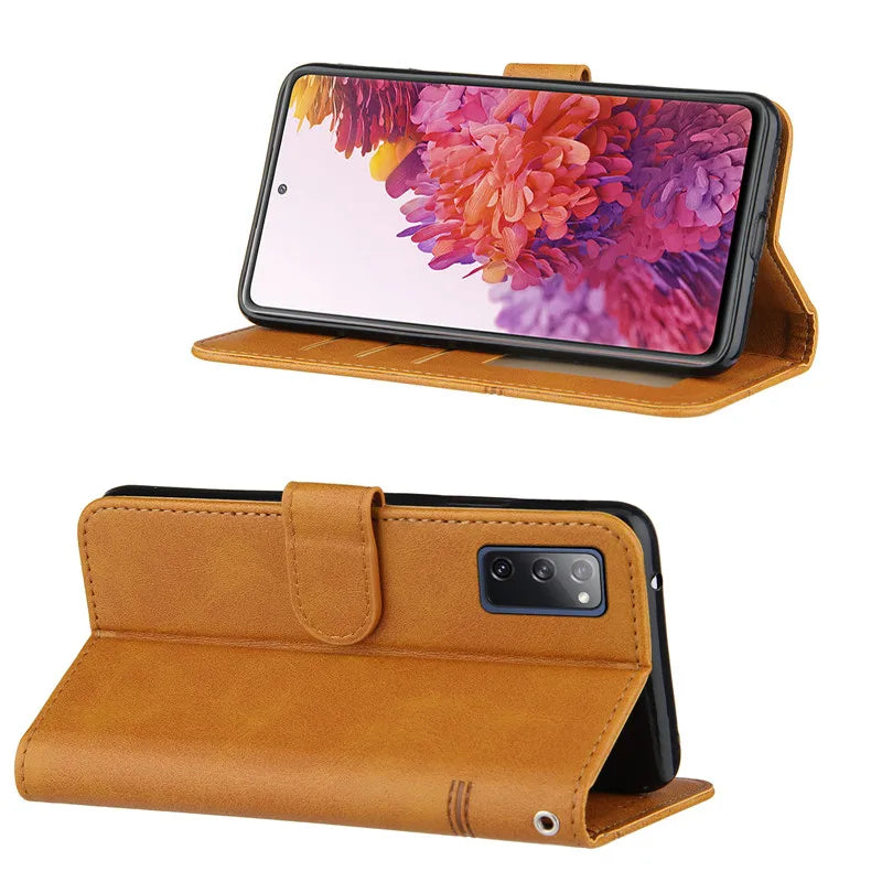 Leather Protect Phone Case For Samsung Galaxy S20 FE S20+ Ultra S 20 Plus S20Plus 5G Magnetic Cases Flip Wallet Cover Book Coque - Sun Studio