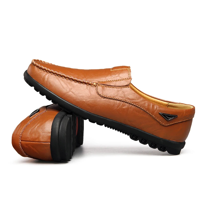 Genuine Leather Men Casual Shoes Luxury Brand 2025 Mens Loafers Moccasins Breathable Slip on Black Driving Shoes Plus Size 37-47 - Sun Studio