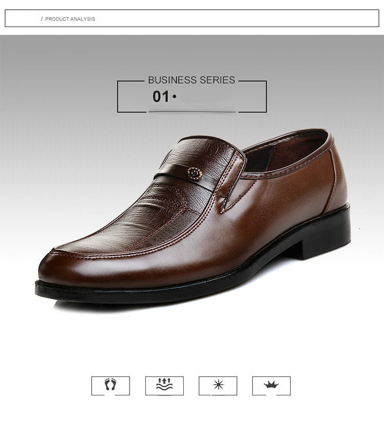 2024 New Leather Shoes for Men High Quality Business Men Dress Shoes comfortable Flats Oxford Breathable Men Party Wedding Shoes - Sun Studio