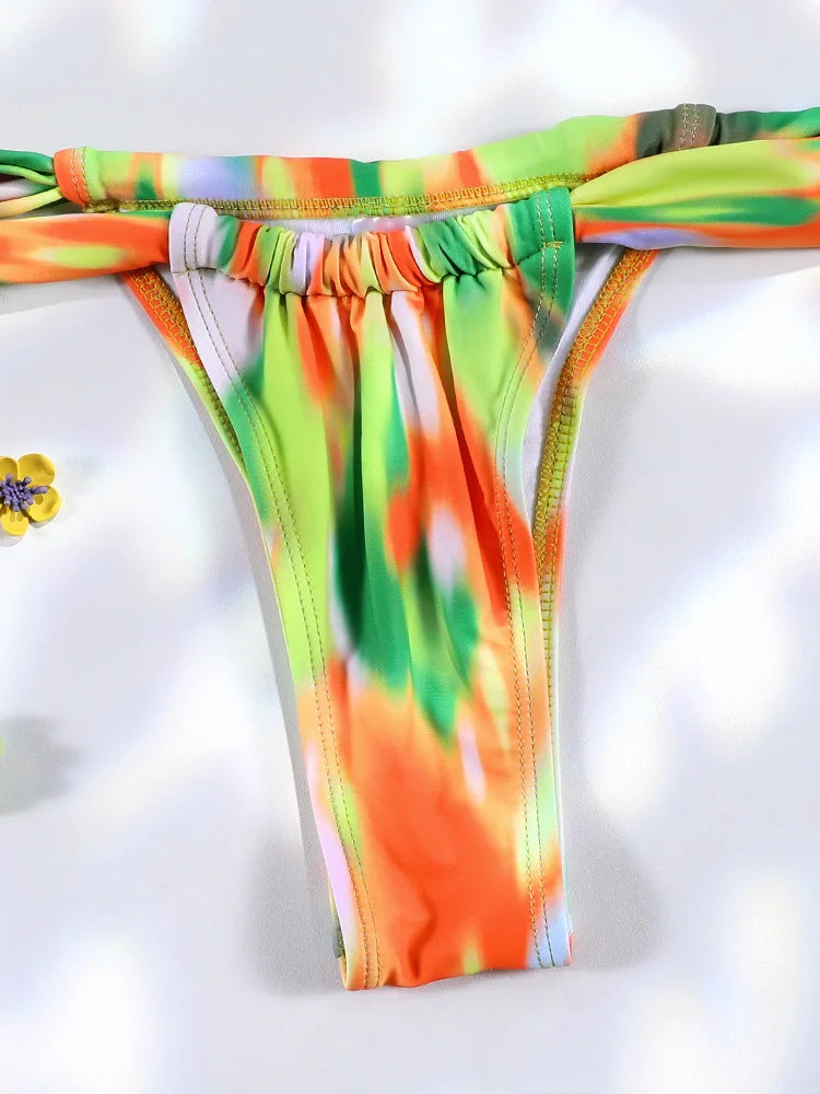 Tie Dye Bikinis Print Swimwear Swimsuit Women Sexy Bathing Suit Bandage Biquini 2-Pieces Beachwear 2024 Summer - Sun Studio