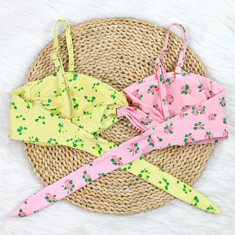 CPUTAN Sexy 2024 Push Up Bikini Set Floral Print Swimwear Women Biquini Girls Swimsuit Summer Brazilian Bathing Suit Beachwear - Sun Studio