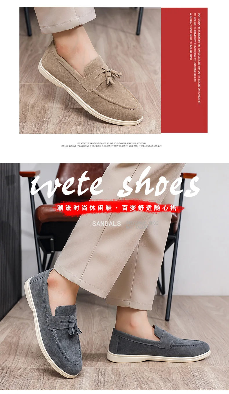 Fashion Men's Casual Shoes British Classic Tassel Loafers Moccasins Lazy Outdoor Flat Shoes‌。 - Sun Studio
