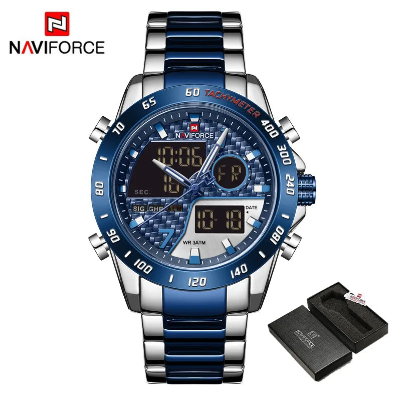 NAVIFORCE Herren Digitaluhr LED Sport Militär Männliche Quarz Armbanduhr Männliche Leuchtende Wasserdichte Uhr Relogio Masculino