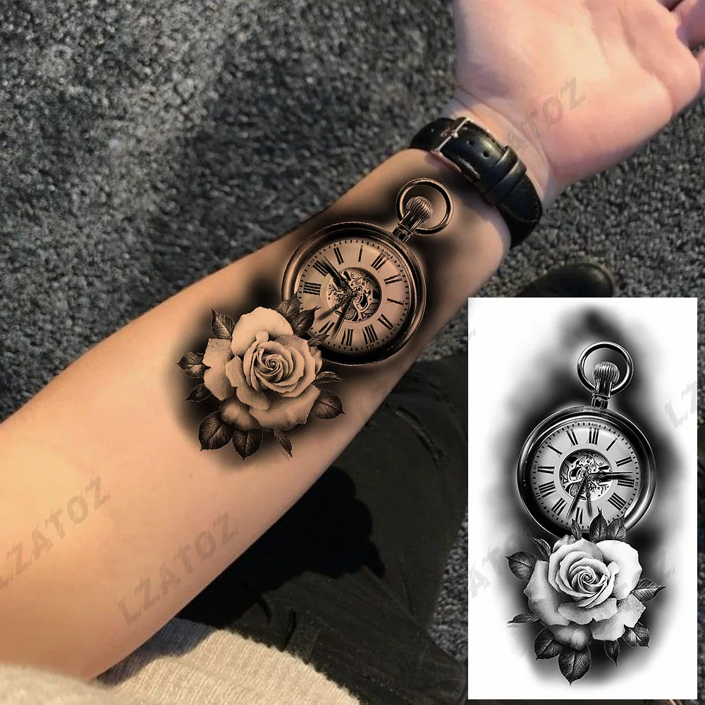 Einzigartige dreieckige Ozeanwelle Temporäre Tattoos für Männer Frauen realistische Tiger Löwe Fake Tattoo Aufkleber Spruch Transfer Kunst Tattoos