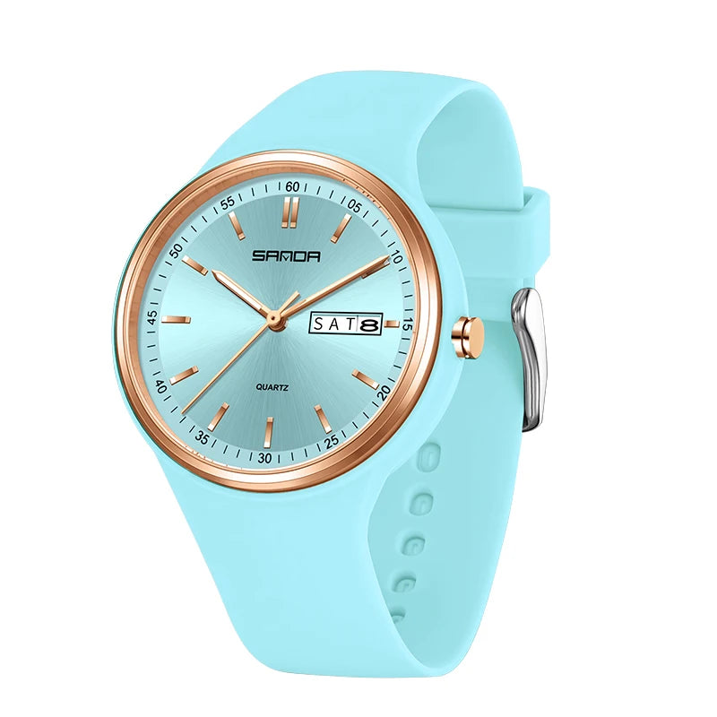 Fashion Calendar High Guality Women's Quartz Watch Silicone strap Ladies Watches Simple Elegant Watch For Woman Lady Wristwatch. - Sun Studio