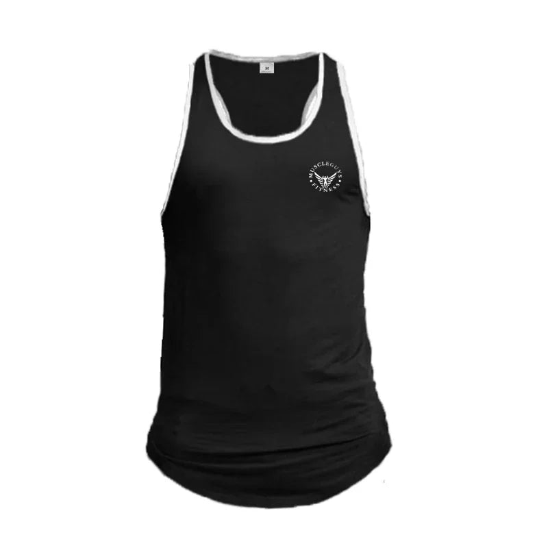 Gym Bodybuilding Sports T-shirt Workout Muscle Vest Fitness Cotton Breathable Sleeveless T-shirt Men Training Tank Tops - Sun Studio