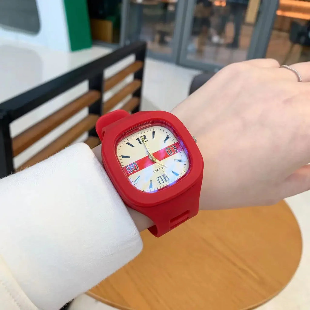 Fashion Women Watches Big Square Quartz Watch Women's Wristwatch Waterproof Silicone Strap Casual Ladies Watch Clock - Sun Studio