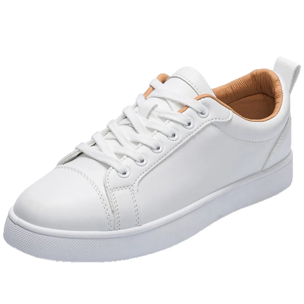 Fashion Men Leather Casual Shoes Street Cool Flat Skate Shoes Young Man Lace-up Sneaker - Sun Studio