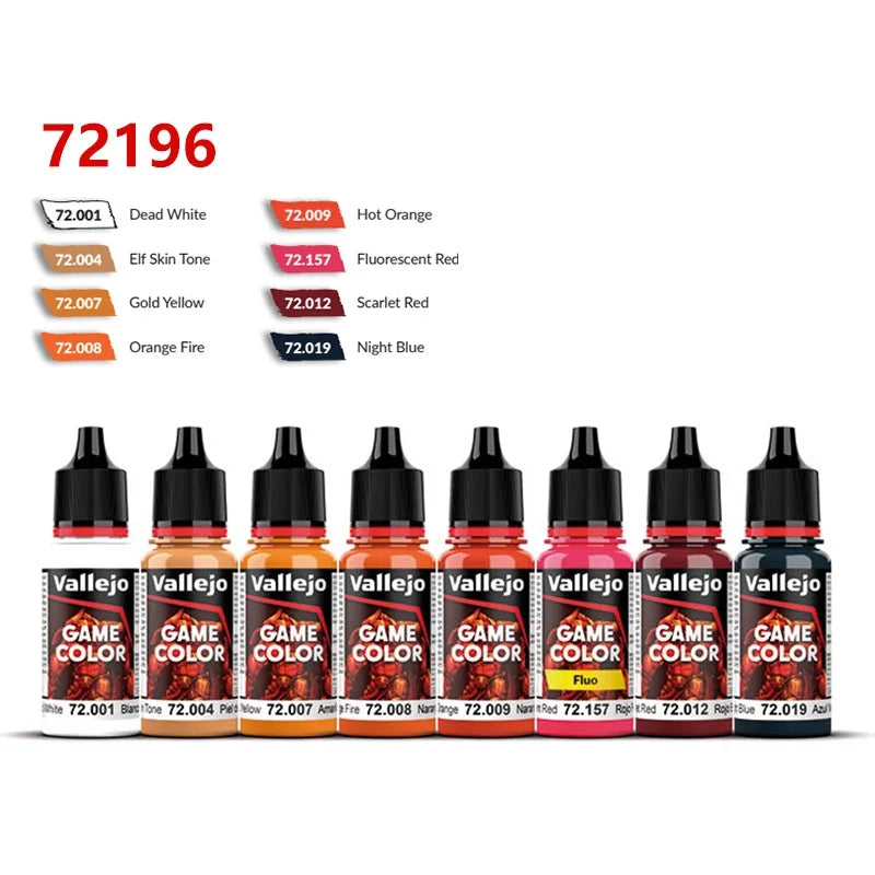 Spani AV vallejo model environmentally friendly water-based Acrylic painti set 8 * 17ml non metallic/game color wash acrylic set - Sun Studio