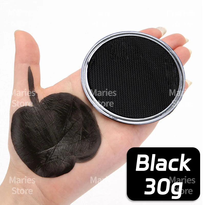 30g White Black Red Paint Water Based Makeup,Single Color for Adults for Skull,Witch,Goth,Cosplay,Halloween,Christmas,Party - Sun Studio