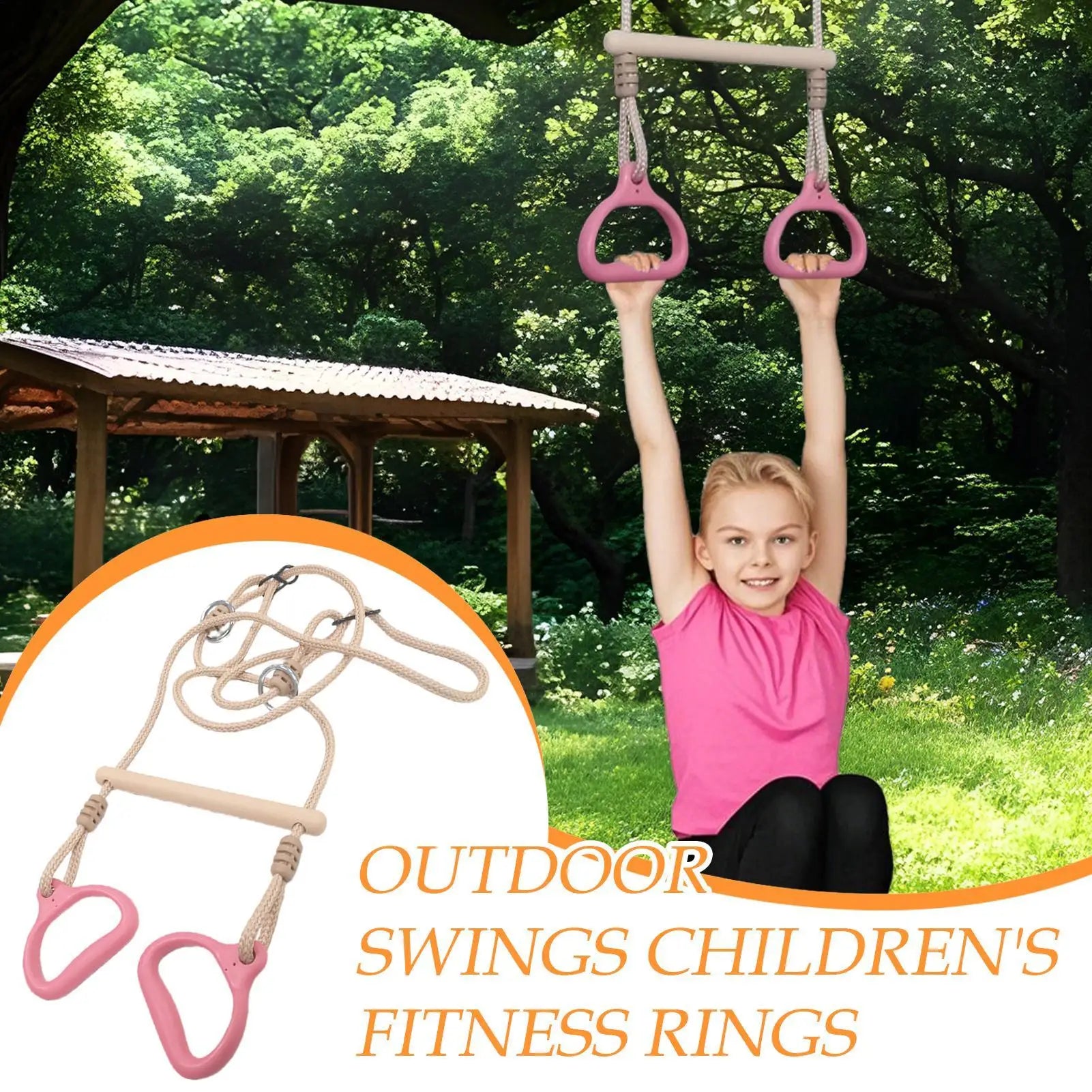 Trapeze Swing Bar Playground Equipment Rings Bar Ergonomic Sensory Game Easy installation For Children Indoor Playtime Backyard - Sun Studio