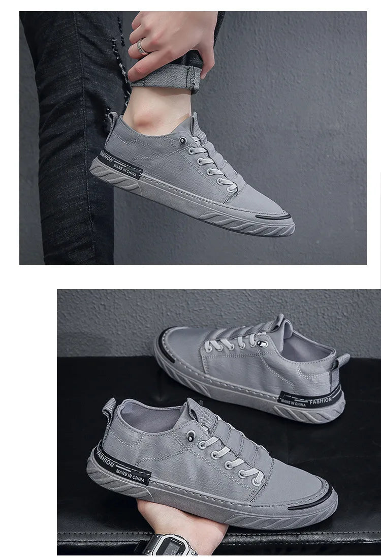 2024 Spring New Breathable Ice Silk Old Beijing Cloth Shoes Versatile Shoes Fashion Trend Men's Casual Canvas Board Shoes - Sun Studio