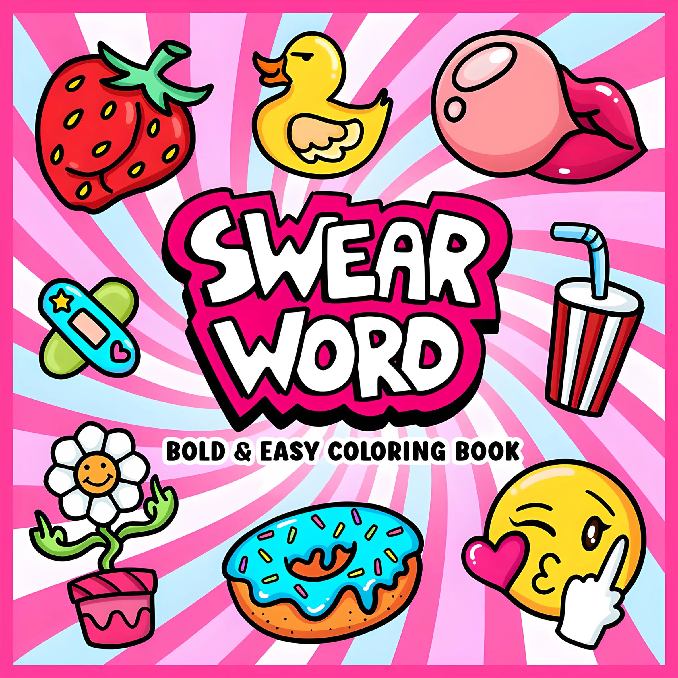 SWEAR WORD Bold-easy Patterns Coloring Book for Adults Cute Drawing Book Perfect Gift for Party and Birthday - Sun Studio