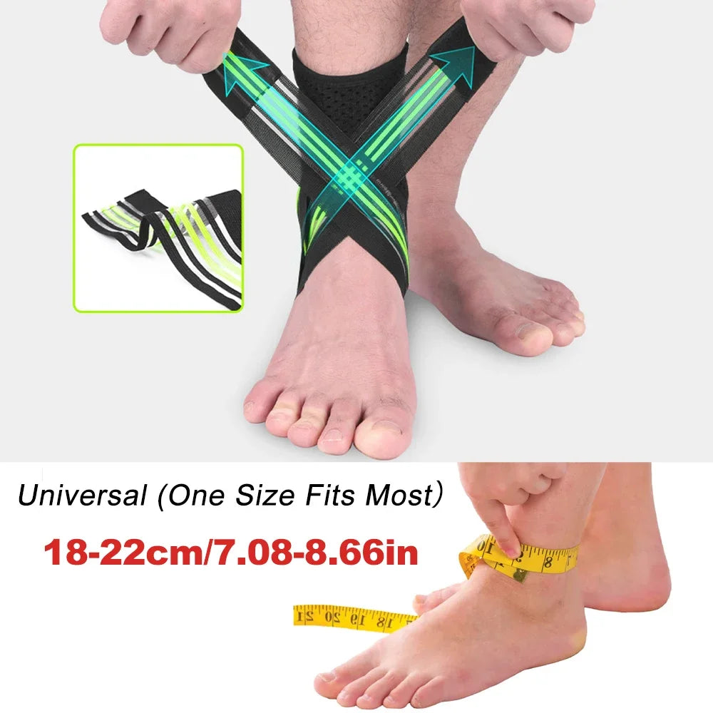 BraceTop 1 PC Sports Compression Ankle Brace Support Wrap Gym Ankle Sleeves for Plantar Fasciitis Achilles Tendon Minor Sprains - Sun Studio