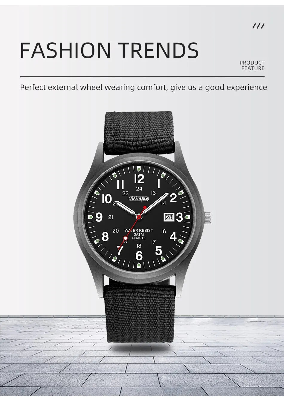 Fashion Mens Watches Luminous Hands Clock Luxury Military Sports Calendar Quartz Wristwatch Men Casual Nylon Watch Reloj Hombre - Sun Studio