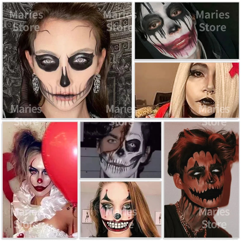 30g White Black Red Paint Water Based Makeup,Single Color for Adults for Skull,Witch,Goth,Cosplay,Halloween,Christmas,Party - Sun Studio