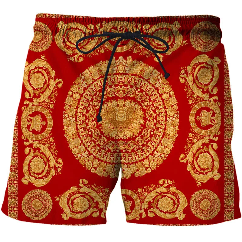 3D Printing Luxury Beach Shorts Pants Men Hawaii Vacation Essentials Swim Trunks Casual Gym Surf Swimsuit Kids Board Ice - Sun Studio