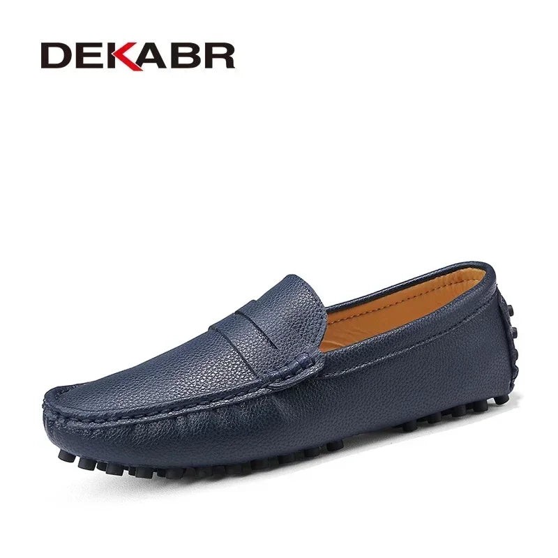 DEKABR Size 49 Men Casual Shoes Fashion Men Shoes Genuine Leather Men Loafers Moccasins Slip On Men's Flats Male Driving Shoes - Sun Studio