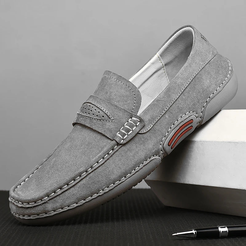Quality Genuine Leather Shoes Men Loafers Slip On Soft Leather Casual Men Shoes Comfort Driving Shoes Men Flats Walking Footwear - Sun Studio