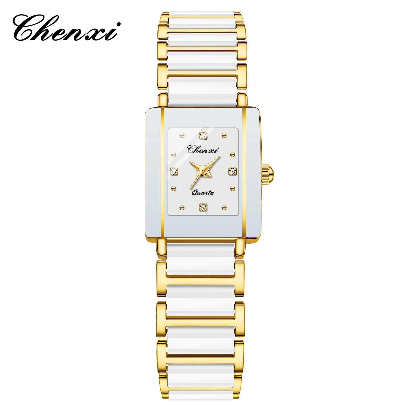 CHENXI 104A Top Brand Luxury Couple Watch Men's and Women's Imitation Ceramic Strap Exquisite Date Watches relojes para damas - Sun Studio