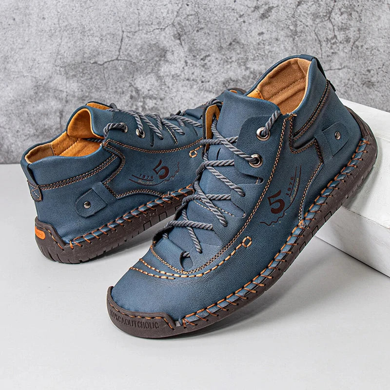 Handmade Leather Casual Men Shoes Ankle Boots Men Loafers Comfort Walking Shoes Men Flats Hot Sale Moccasins Shoes Plus Size - Sun Studio