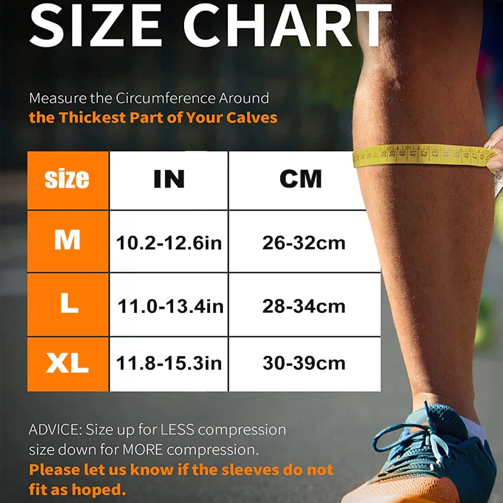 1Pair Calf Compression Sleeves Shin Splints Leg Warmers Basketball Gym Running Football Cycling Breathable Sport Equipment Socks - Sun Studio