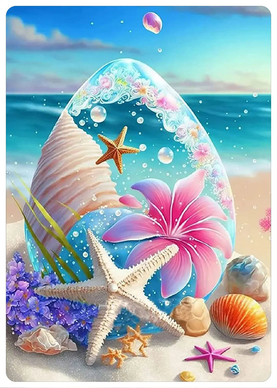 Starfish 5D Diamond Painting Fantasy Shell Seaside Scenery Full Diamond Embroidery Mosaic Cross Stitch Kits Bedroom Home Decor - Sun Studio