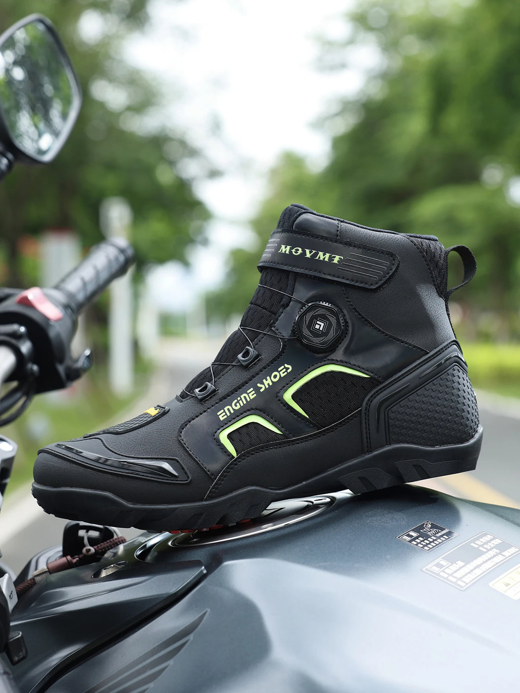 Motorcycle Riding Shoes Men's Breathable Leather Boots Casual Comfortable Slip-On Ankle Boots for Urban Cycling - Sun Studio
