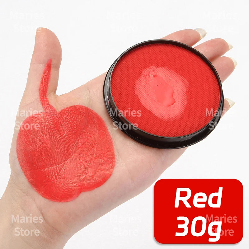 30g White Black Red Paint Water Based Makeup,Single Color for Adults for Skull,Witch,Goth,Cosplay,Halloween,Christmas,Party - Sun Studio
