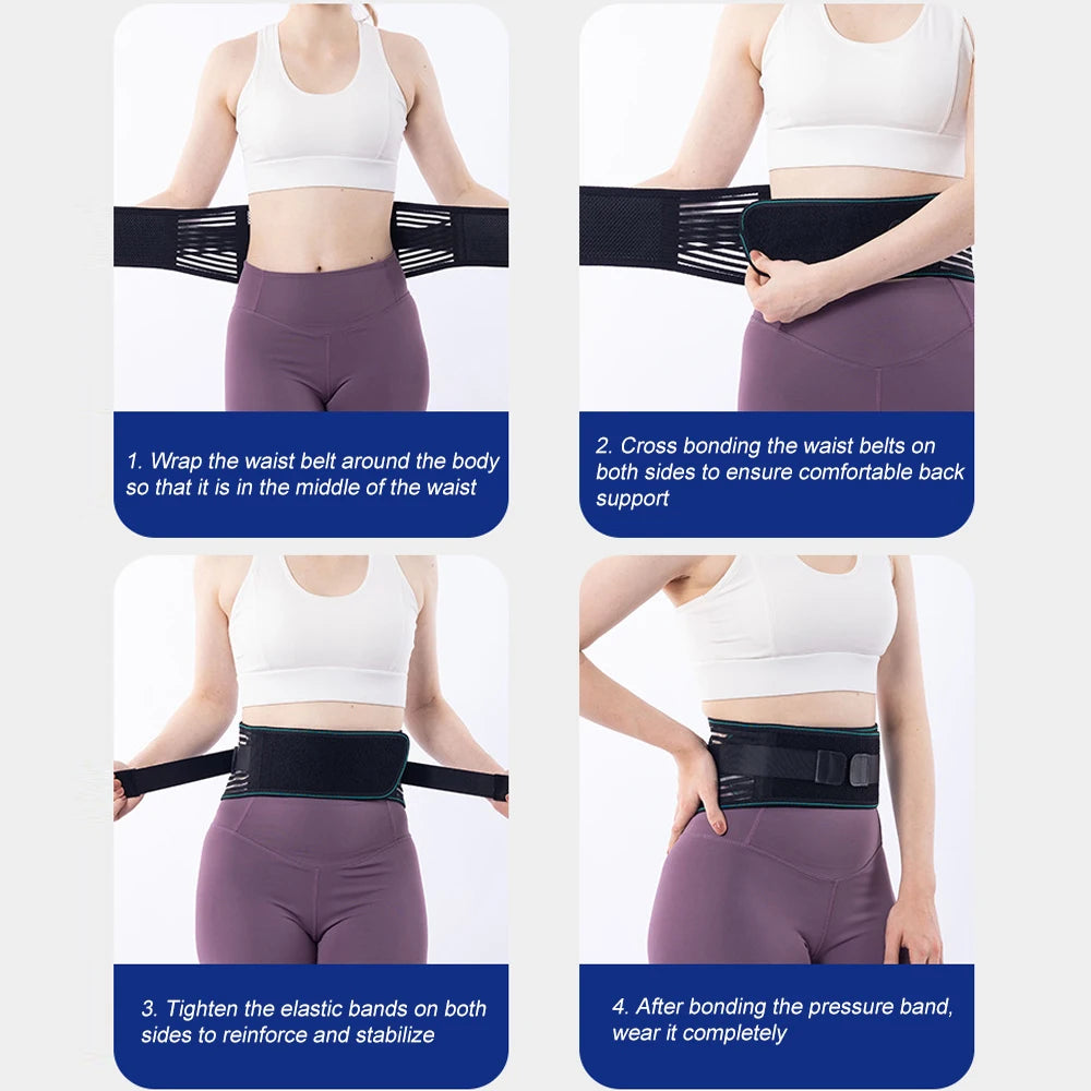 1PCS Lower Back Brace for Pain Relief – Adjustable Lumbar Support Belt for Sciatica- Breathable & Stabilizing with 4 Steel Stays - Sun Studio