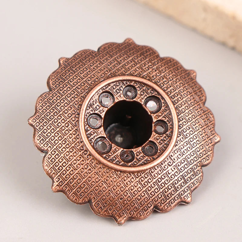1Pc Lotus Alloy Incense Burner Stick Holder Home Buddhism Line Incense Plate Sandalwood Coil Base Delicate Temples Home Decor - Sun Studio