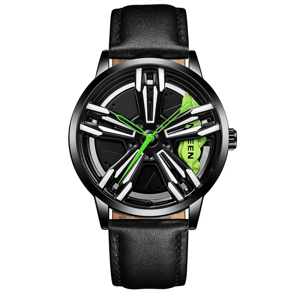2025 New Racing Watches Men Custom Design Super Car Rim Watch Stainless Steel Black Retro Waterproof Watch Relogio Masculino - Sun Studio