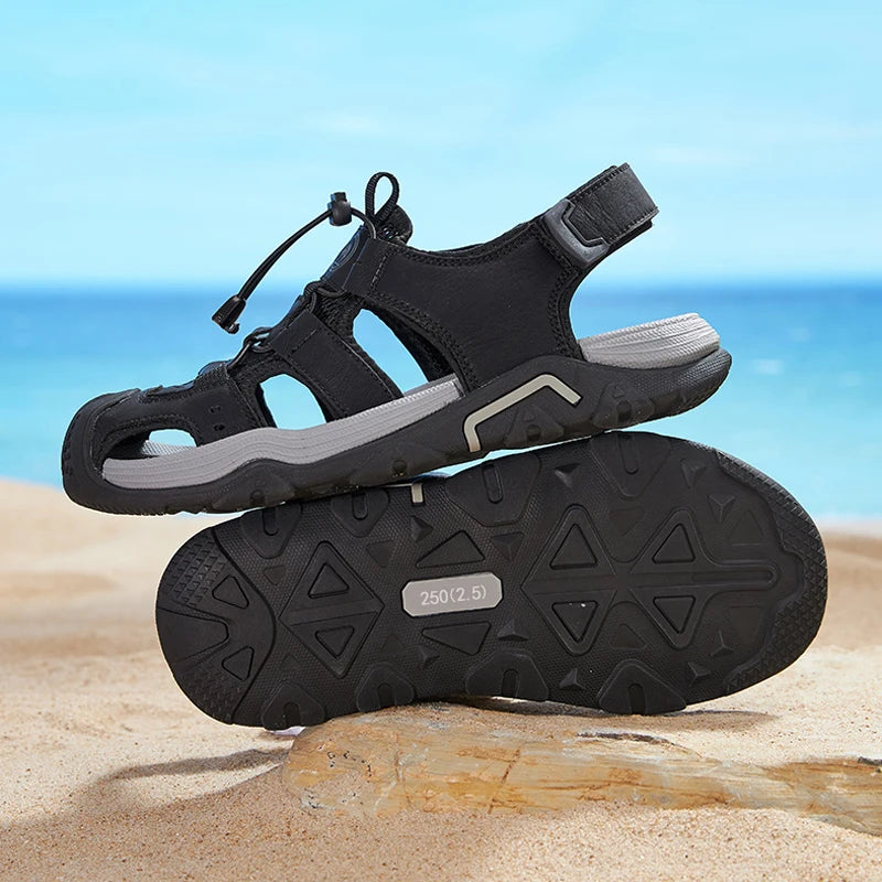 GOLDEN CAMEL Outdoor Men's Sandals Shock-absorbing Foam Brake Casual Shoes Slippers Beach Shoes for Hiking Fishing Breathable - Sun Studio