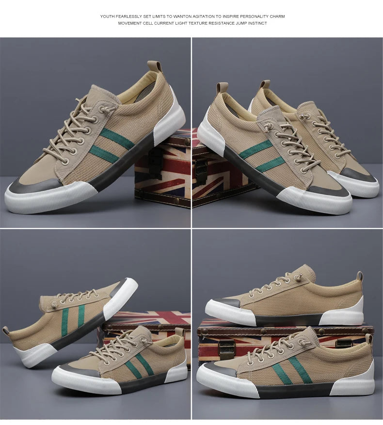 New Shoes for Men Casual Shoes Summer Thin Mesh Flat Skateboard Shoes Street Cool Breathable Loafers - Sun Studio