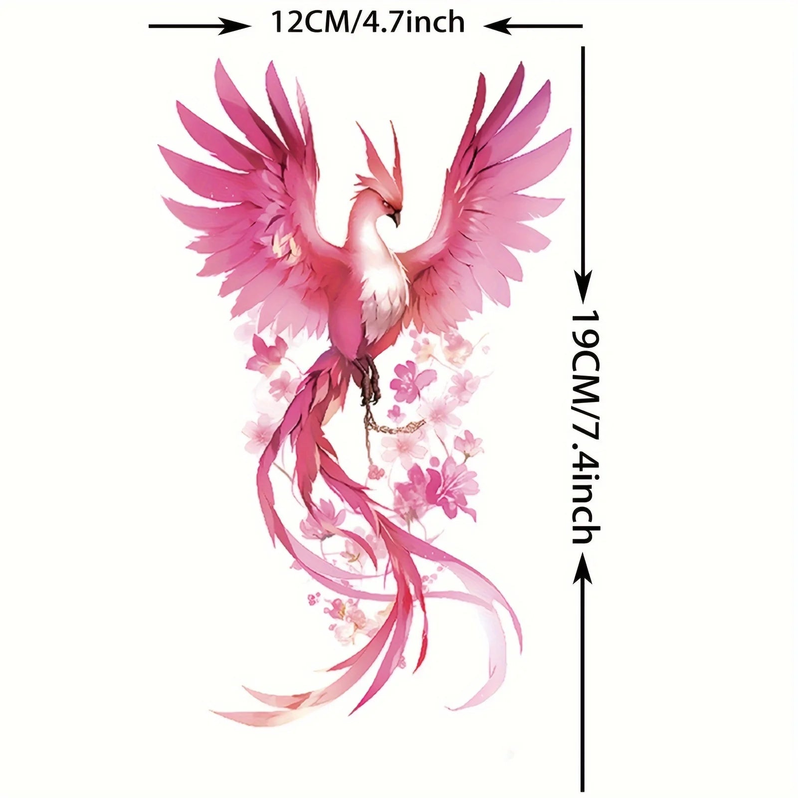 Waterproof Temporary Tattoo Sticker Phoenix Flash Tattoos For Women Men Colorful Phoenix Body Art Fake Tatoo Flower Arms Tattoo - Sun Studio