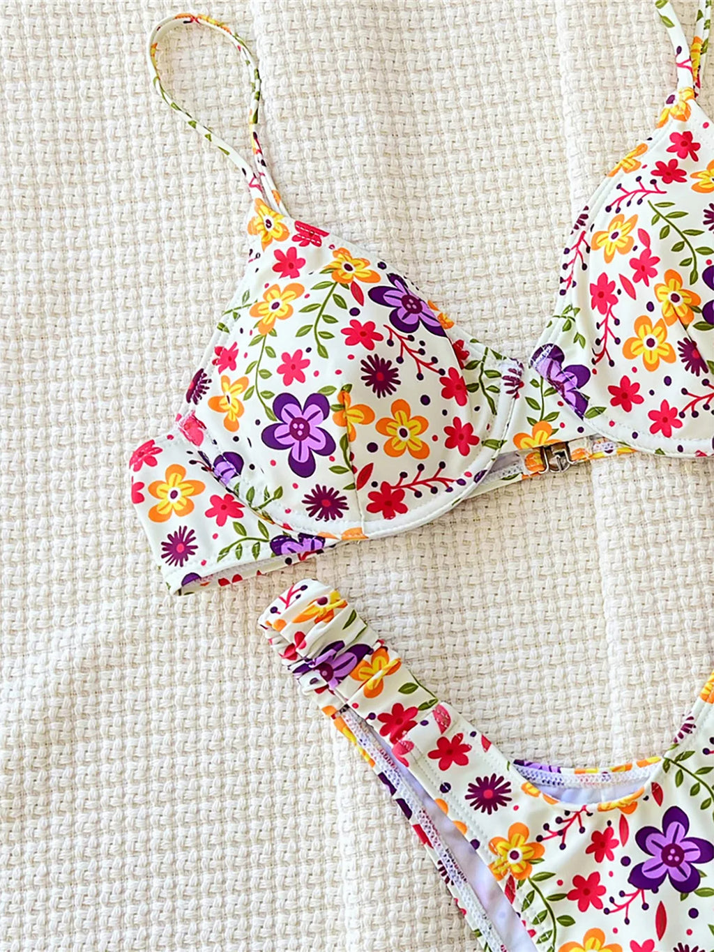 Flowers Printed Underwired Brazilian Bikini Female Swimsuit Women Swimwear Two-pieces Bikini set Bather Bathing Suit Swim K5666 - Sun Studio