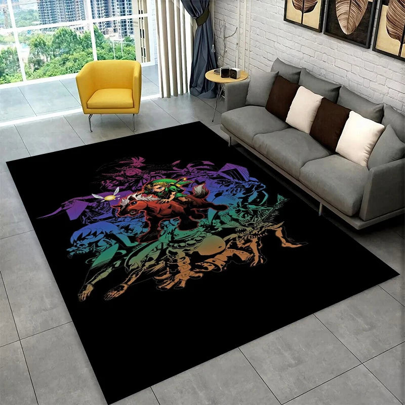 Classic Game Z-Zelda Cartoon Link Carpet Rug for Playroom Bedroom Living Room Sofa Home Decor,kid Area Rug Non-slip Floor Mat - Sun Studio