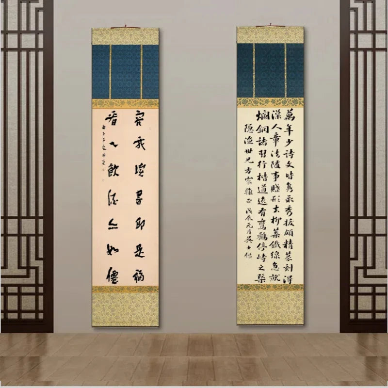Tang Dynasty Style Blank Xuan Paper Scroll Half Ripe Rice Paper Calligraphy Painting DIY Scroll Batik Xuan Paper Hanging Scroll - Sun Studio