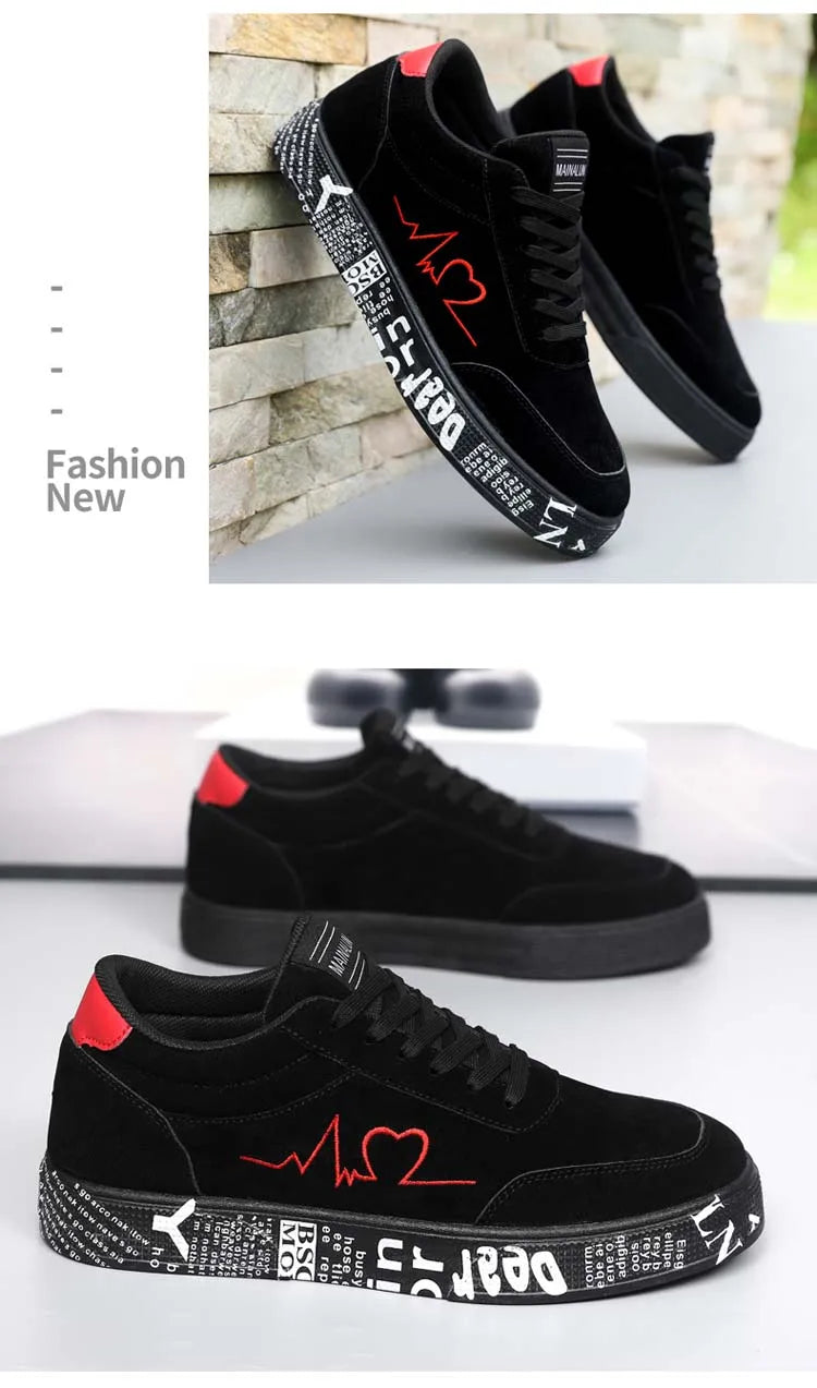 Breathable Mid-Top Sneakers , Heart & Music Graphic Design, Casual Streetwear Shoes for Couples, Valentine's Day & Birthday Gift - Sun Studio