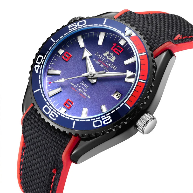 Luxury Automatic Mens Watch High Quality Mechanical Self Wind Movement Rubber Strap Waterproof Luminous Calendar Mens Watches - Sun Studio