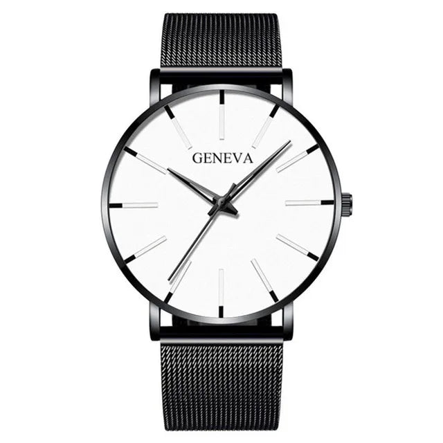 Minimalist Mens Fashion Ultra Thin Watches Simple Men Business Mesh Belt Quartz Wrist Watch Relogio Masculino - Sun Studio
