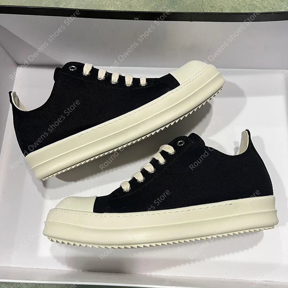 Casual Shoes Men Canvas  Low Top Quality Ro Lace Up Thick Sole Breathable Luxury Designer Classic Trainers Women Flat Sneakers - Sun Studio