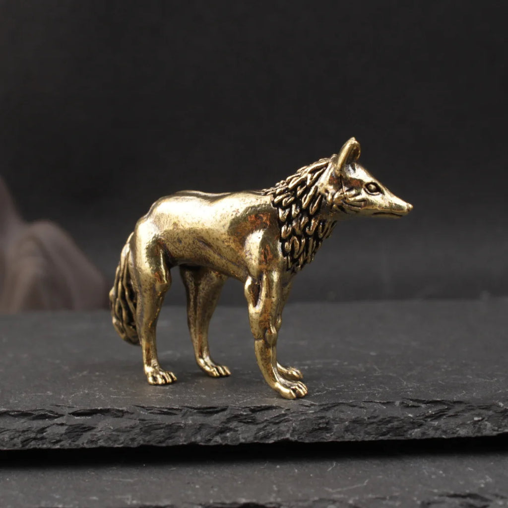 Brass cat Statue Cute 2pcs Miniature Figurines Desk Ornament Decorations Accessories Copper Animal Sculpture Home Decor Crafts - Sun Studio