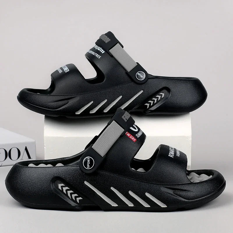 2025 Summer Men's Massage Slippers Outdoor Sandals Beach Comfortable Soft Slides Indoor Casual Shoes Men Sandals Big Size 47 48 - Sun Studio