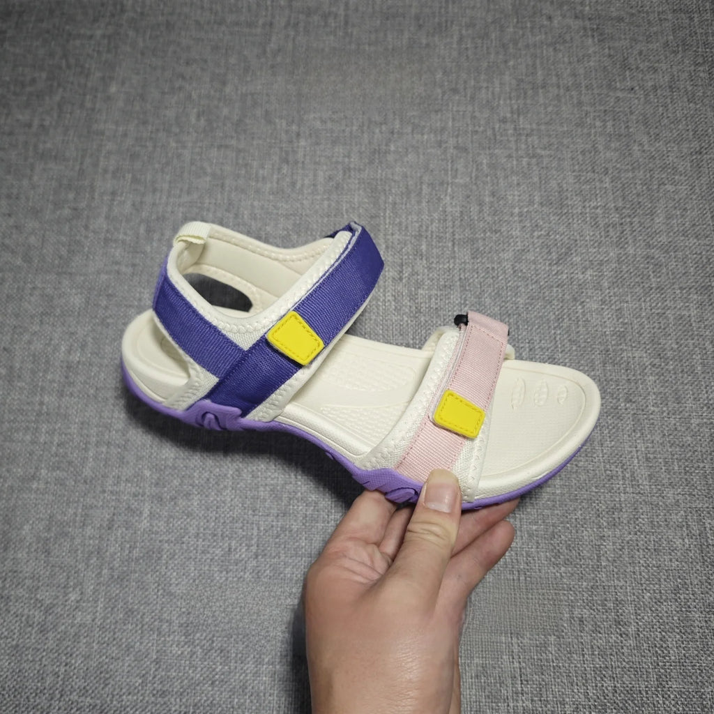 Summer Women's Sandals Shock Absorption Anti-slip Lightweight Comfortable Beach Travel Sandals Flat Bottom Slip-On Casual Loa... - Sun Studio