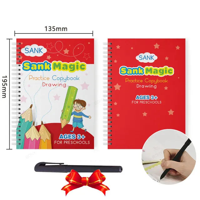 Free Shipping Reusable Montessori Toys French English Spanish Copybooks Pen Writing Sticker Magic Copybook for Calligraphy - Sun Studio