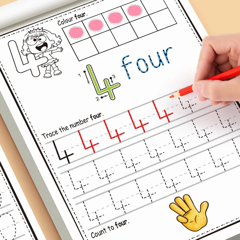 Practice Book for Numbers 0-30 Drawing Book Pen Control Calligraphy Practice Home and School Learning Workbook Mathematics - Sun Studio